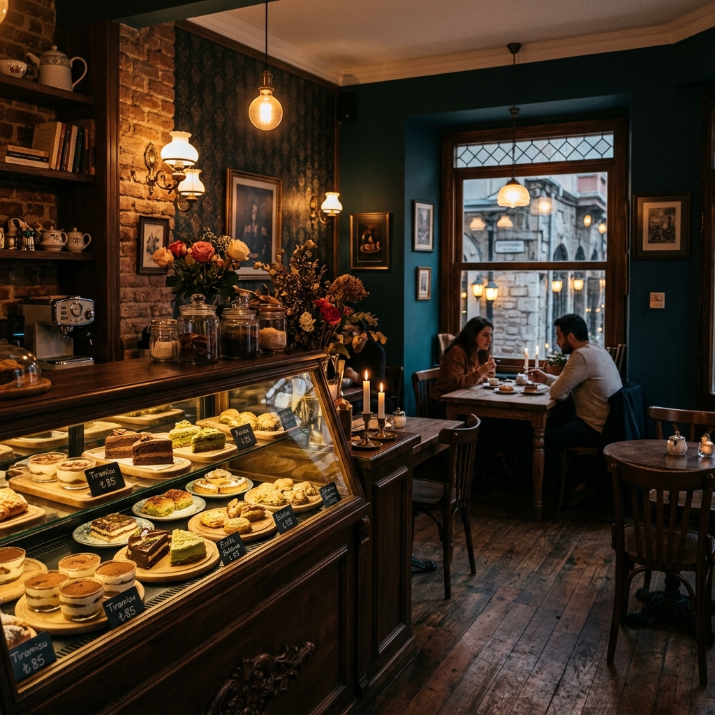 Masca Tiramisu Cafe Çengelköy şık ve butik kafe iç mekan tasarımı
